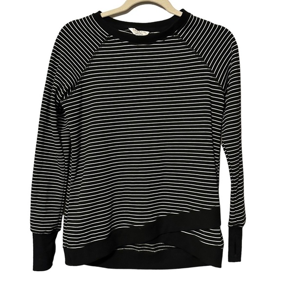 Danskin Black & White Striped‎ Sweatshirt Size XS - Picture 1 of 8
